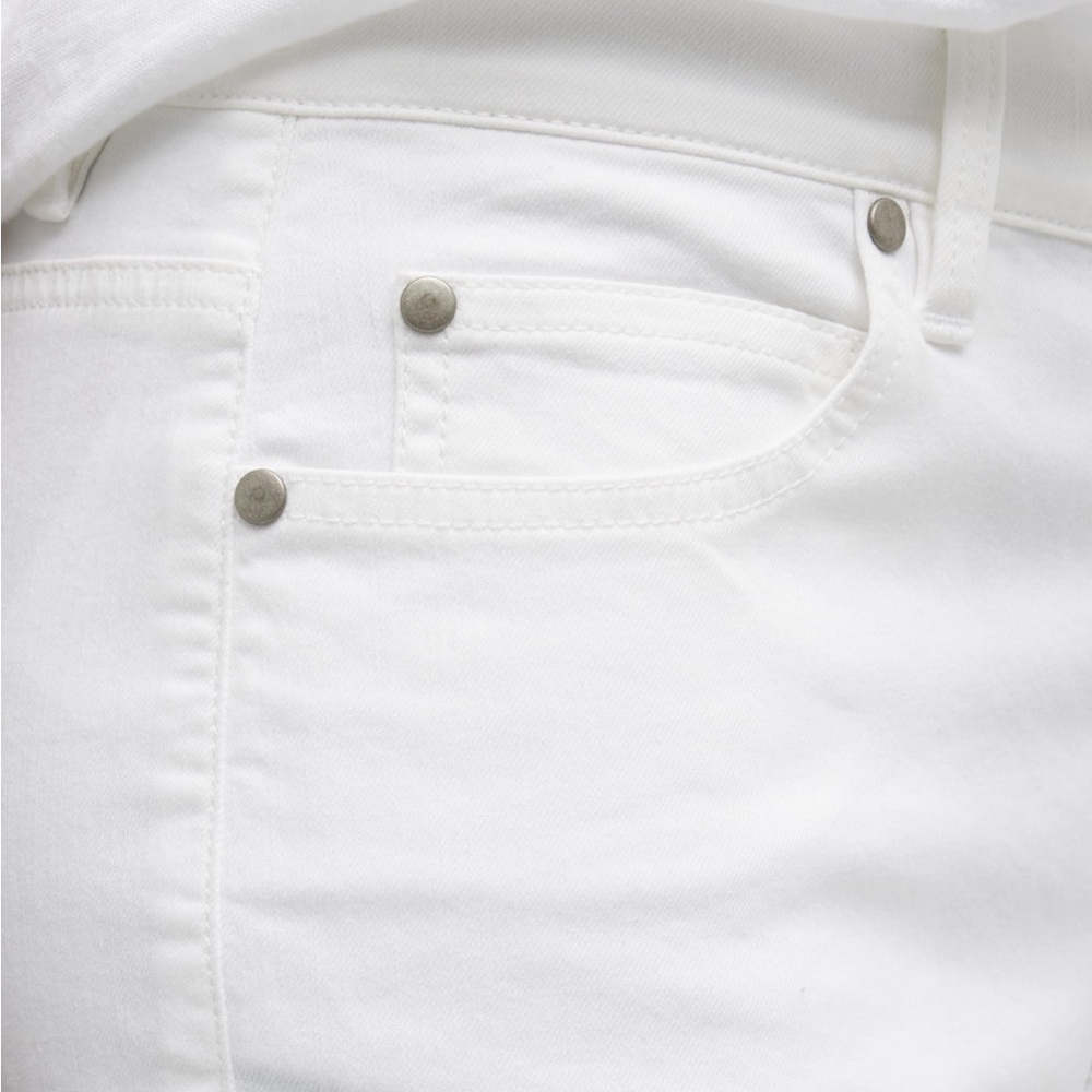 Eileen Fisher Organic Cotton Straight Leg Stretch Denim Pants White - Picture 2 of 14